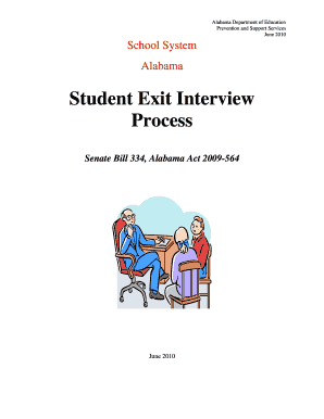 Student Exit Interview Process Alabama State Department of Bb Alsde  Form