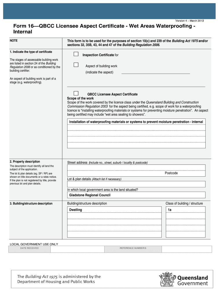 What Does a Waterproofing Certificate Look Like  Form