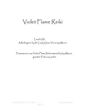 Violet Flame Reiki Manual  Form