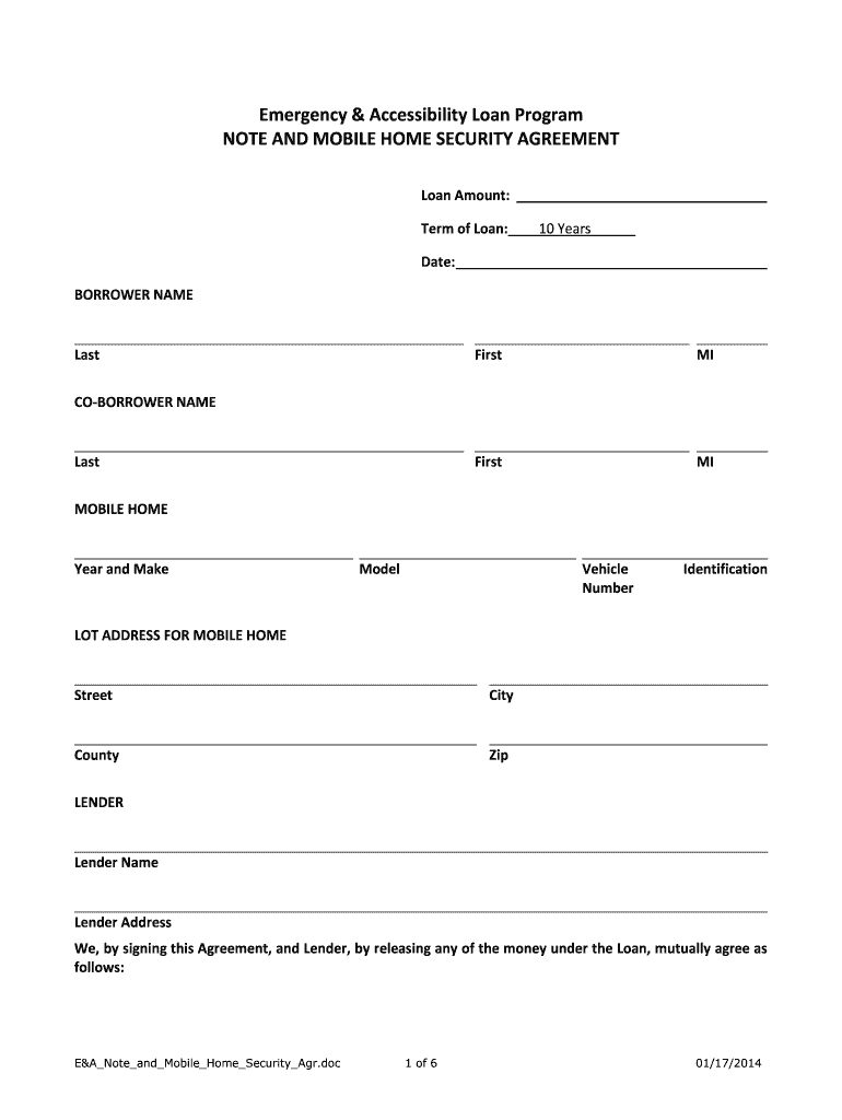  Note and Mobile Home Security Agreement  Minnesota Housing  Mnhousing 2014