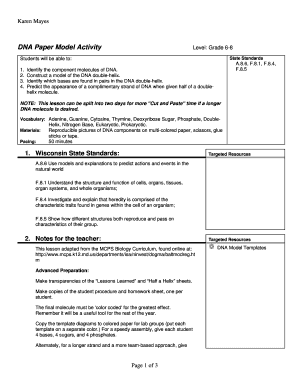 Dna Paper Model PDF  Form