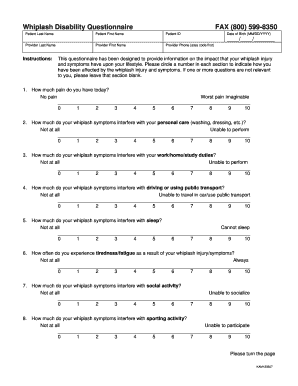 Disability Questionnaire  Form