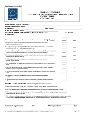 Hot Work Permit Request Form DOC