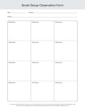 Blank Observation Form