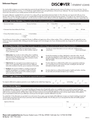 Discover Student Loans Deferment Form