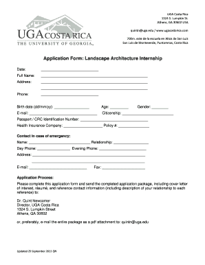 Application Form Landscape Architecture Internship Externalaffairs Uga