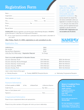 Namb Assessor Registration Form