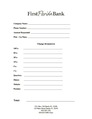 Bank Change Order Form