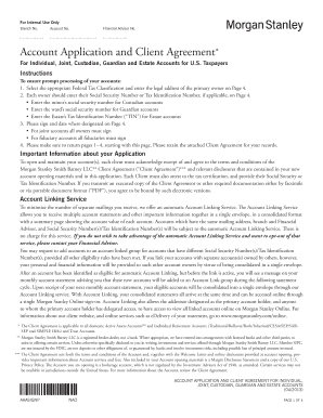 Instructions for Filling Out Morgan Stanley New Account Forms