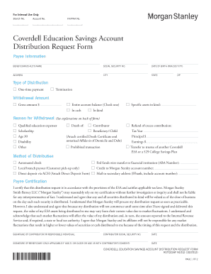 Coverdell Education Savings Account Distribution Request Form