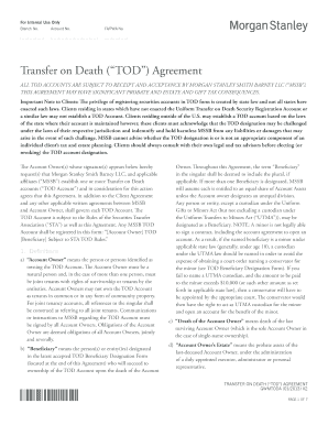 Morgan Stanley Death of Account Holder  Form