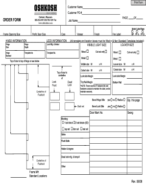 ORDER FORM Oshkosh Door