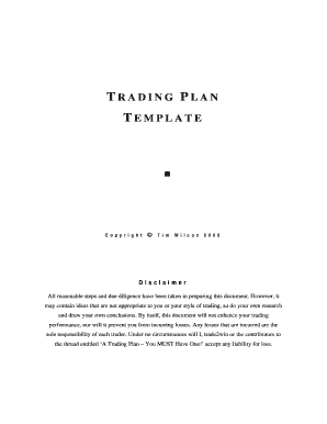 Trading Plan Template  Form