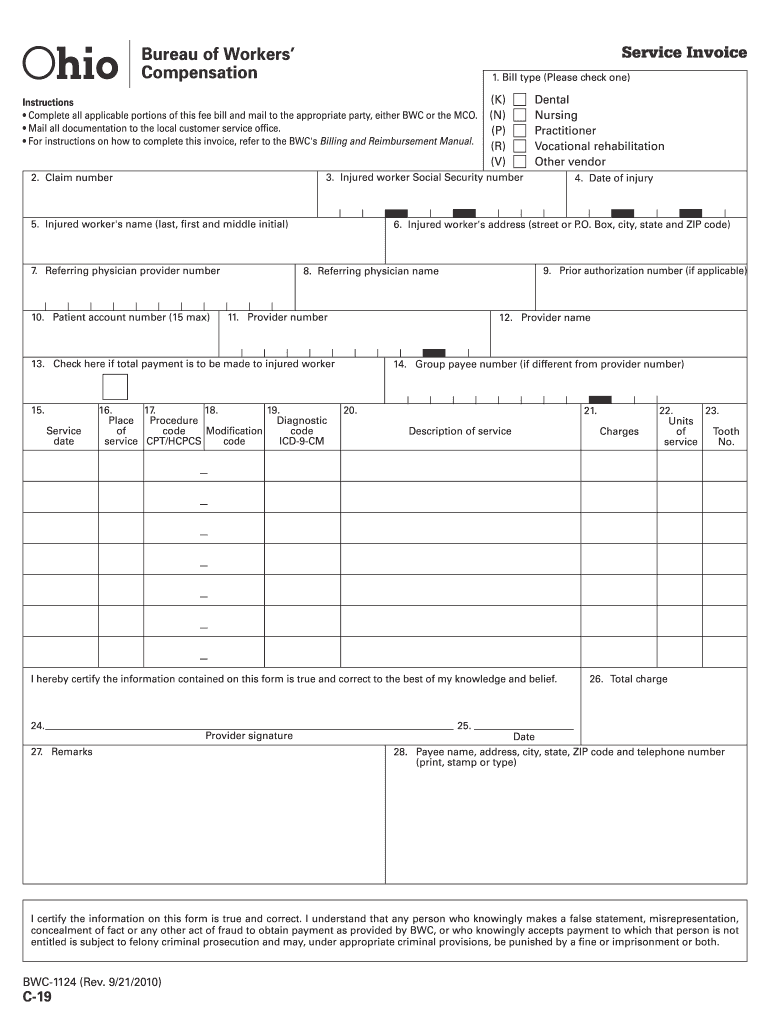 Bwc C19 Form