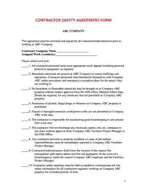 Safety Agreement Form