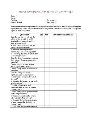 Employee Safety Evaluation Form
