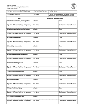 Emt Emergency Childbirth Skill Sheet  Form