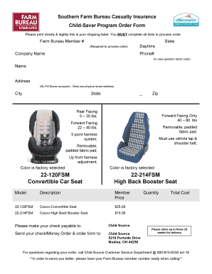 Farm Bureau Car Seat Program  Form