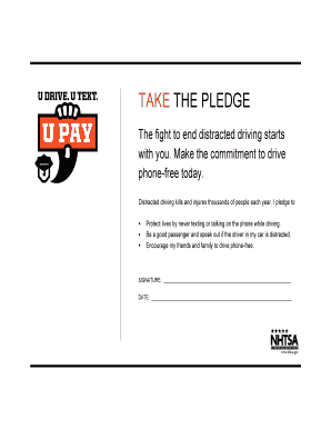 Distracted Driving Pledge Form