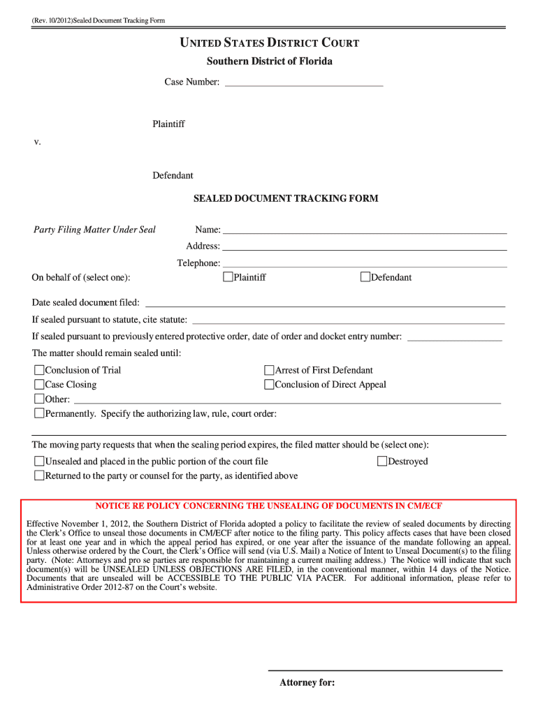  Document Tracking Form 2012-2024