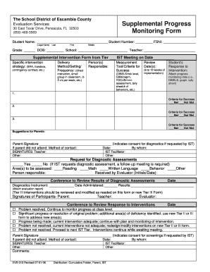 Printable Progress Monitoring Forms