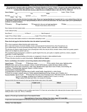 McKinney Vento Homeless Education Act Form Seguin ISD