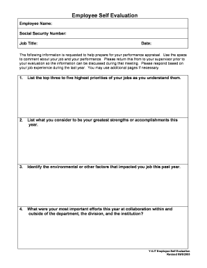 Employee Self Evaluation Form