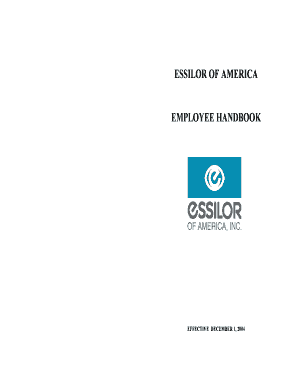 Essilor Employee Handbook  Form