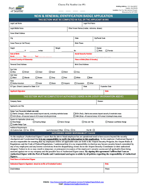 Port of Seattle Badge Renewal  Form