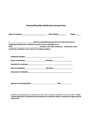 Medication Consent Form Template