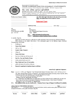 Vnsgu Degree Certificate Download  Form