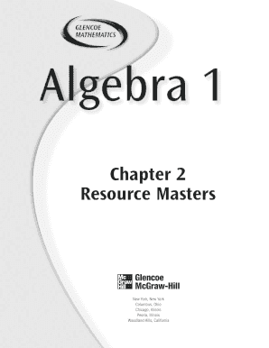 Glencoe Algebra 1 Chapter 2 Resource Masters PDF  Form