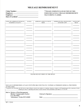 Workers&amp;#39; Compensation Mileage Claim Form Hr Ucf
