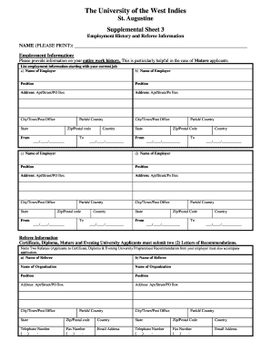 Uwi Supplemental Sheet 2  Form