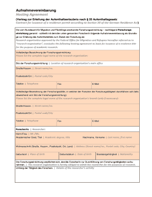 Aufnahmevereinbarung  Form