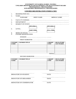 Uni Ilorin Diploma Form