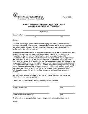 Truancy Form Cobb County School District Cobbk12