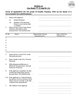 Application for Pension After Death of Husband  Form