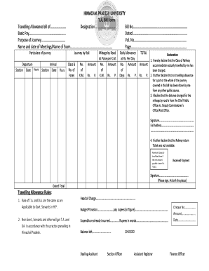 Ta Bill Form Hp