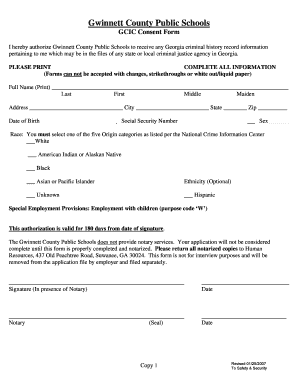 Gwinnett County Gcic Form