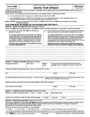 Form 14039 Rev 2 Identity Theft Affidavit Law Gsu