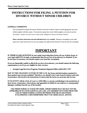 Henry County Superior Court Divorce Forms