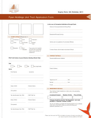 Fijian Holdings Unit Trust  Form