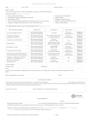 Mahindra Finance Noc  Form