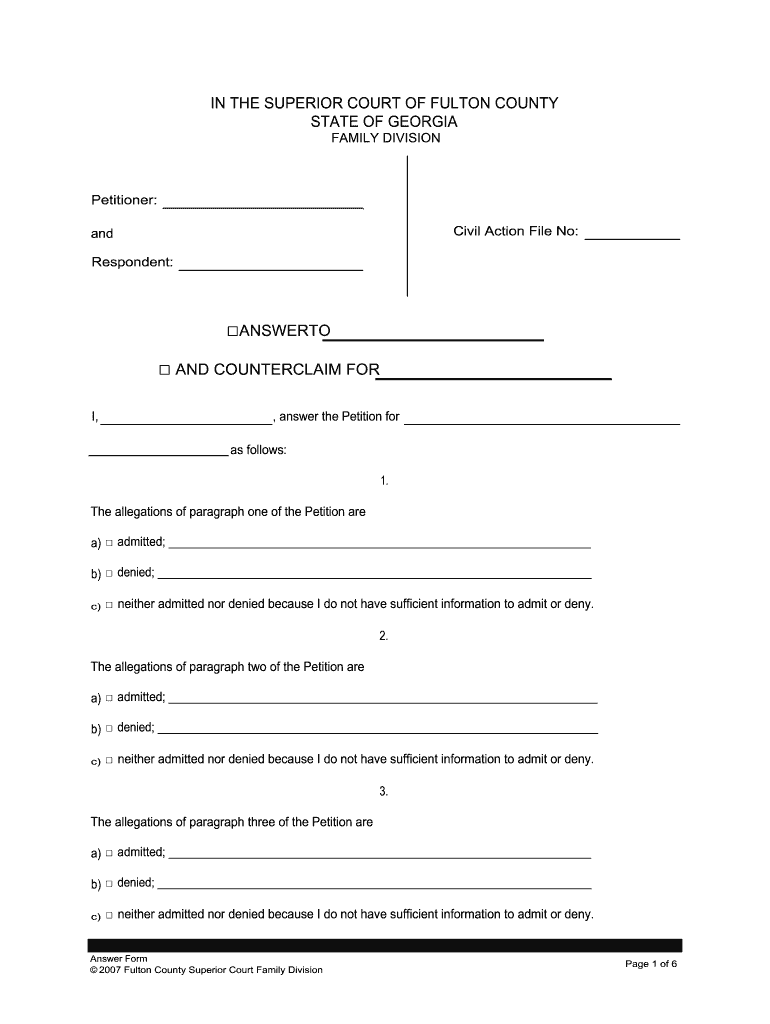 Small Claims Court Fulton County  Form