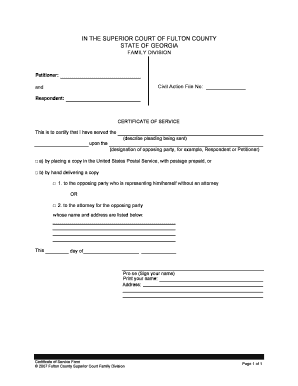 certificate of service template