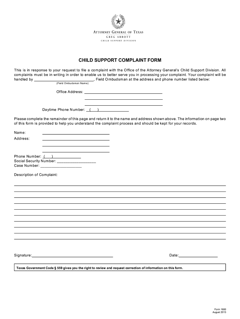 Get and Sign Child Support 2013 Form