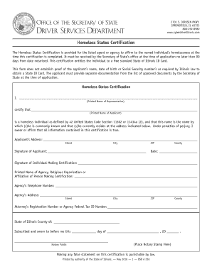 Homeless Letter Verification 2016