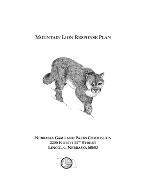 Mountain Lion Response Plan Mountain Lion Foundation  Form
