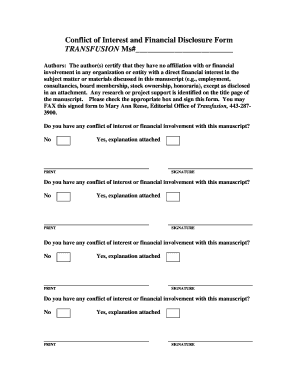 Conflict of Interest Declaration Form